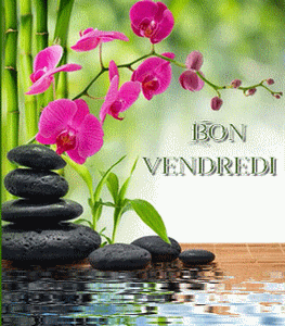 Gif animé Bon vendredi eau fleurs